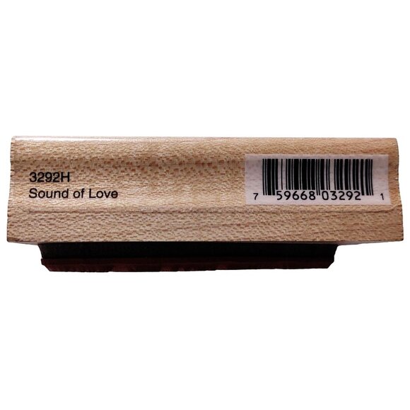 Sound Of Love Heart Pattern Rubber Stamp Wood Block By Penny Black - Picture 4 of 5